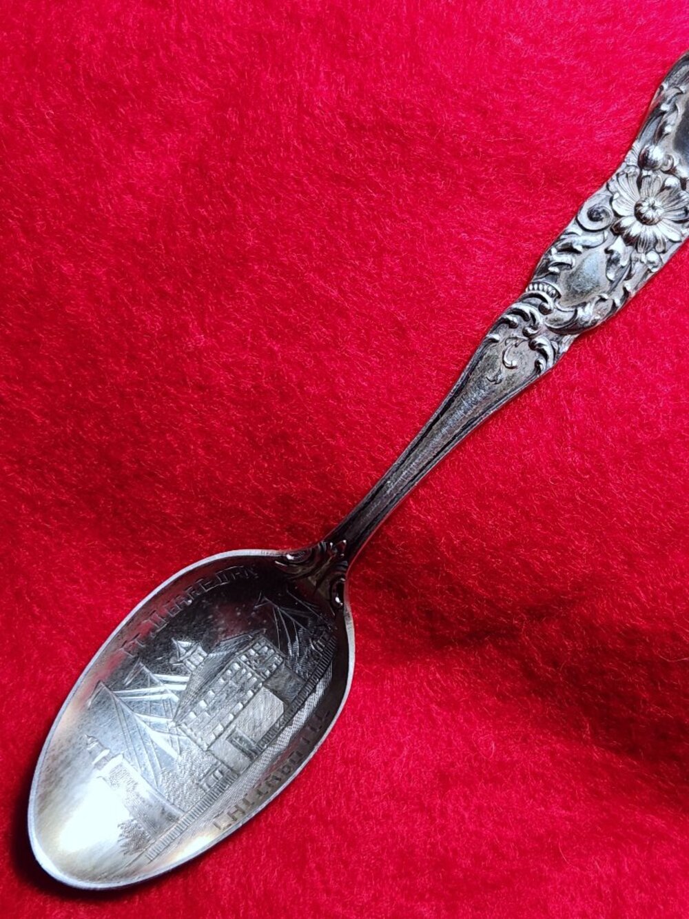 Ft Dearborn 1803 Chicago Sterling Spoon SSMC Silver Antique Souvenir Flatware